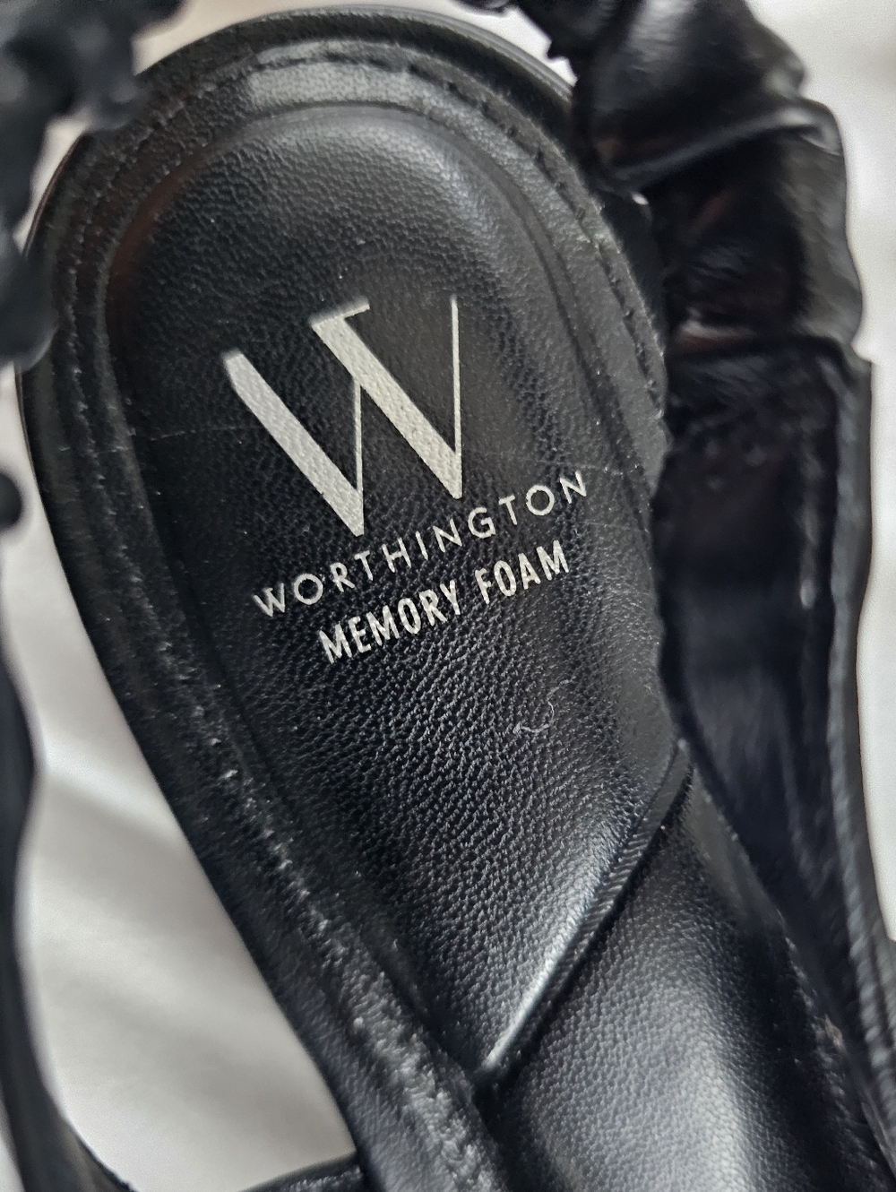 NWOT Worthington Black Ruched Slingback Square-Toe Flats With Memory Foam - Picture 8 of 8